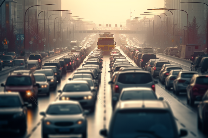 道路上拥堵的早高峰排满私家车辆,高清,摄影图,摄影图片,图片大全,摄影图免费下载